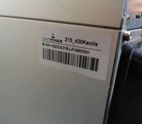 बिटमैन एंटमिनर Z15 ZEC माइनर मशीन 420Ksol / S 1510W . का उपयोग करती है
